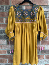 Marigold and Navy San Andres Tunic