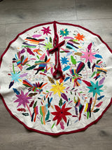 Multicolor and White Otomí Tree Skirt