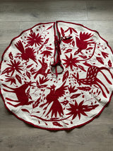 Red and Off-White Otomí Tree Skirt