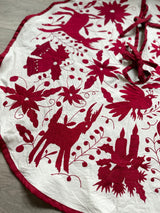 Red and Off-White Otomí Tree Skirt