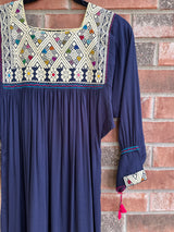 Navy and Cream San Andres Dress
