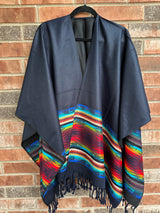 Dark Navy Blue Southwestern Rebozo