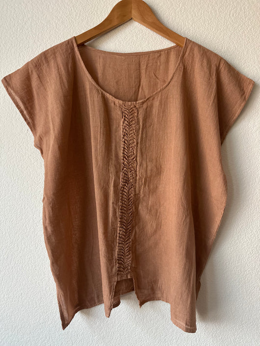 Peach Blusa del Mar - Plisado