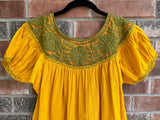 Short Sleeve Marigold and Green Floral Tia Top
