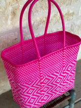 Pink and Clear Woven Tote