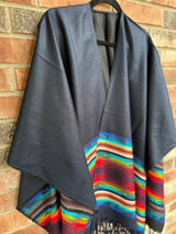 Dark Navy Blue Southwestern Rebozo