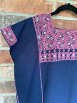 Navy and Mauve San Andres Huipil