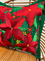 Green Poinsettia Pillow Case