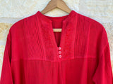 Red Pintuck Blouse