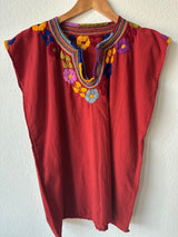 Brick Red Chamula Blouse