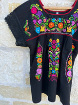 Black Fiesta Puebla Blouse M