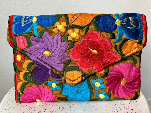 Marigold with Multicolor Frida Clutch