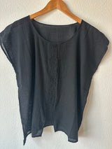 Black Blusa del Mar - Plisado