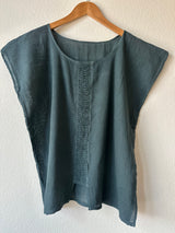 Washed Teal Blue del Mar - Plisado