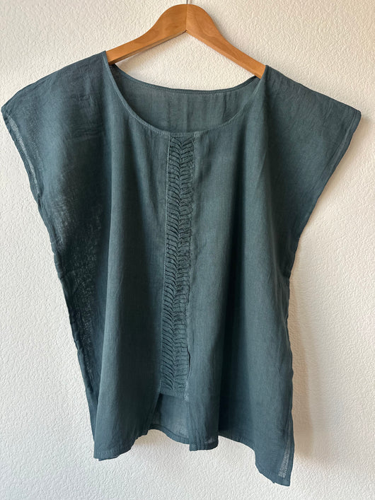 Washed Teal Blue del Mar - Plisado