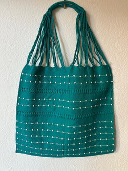 Teal Loom Tote Bag