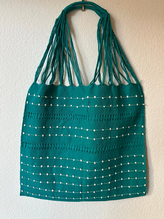 Teal Loom Tote Bag