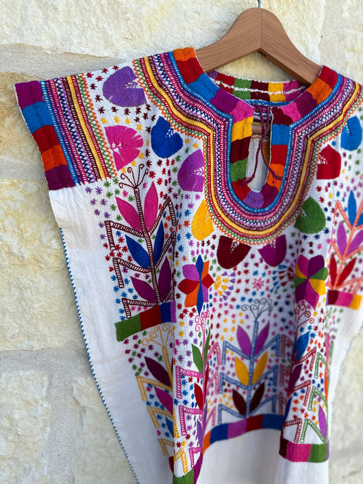 Short Sleeve Multicolor Blusa de Maíz - M