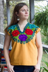 Marigold Manta with Multicolor La Bohemia Blouse