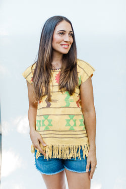Yellow Oaxaca Fringe Top
