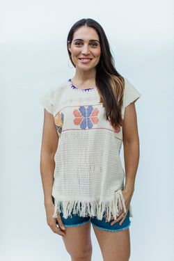 Off-White Oaxaca Fringe Top- L