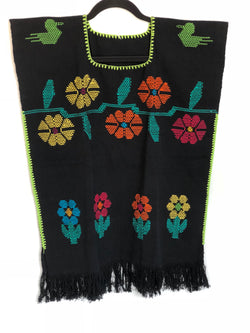 Black Oaxaca Fringe Tunic S/M