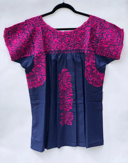 Navy with Magenta San Antonino Blouse L/XL