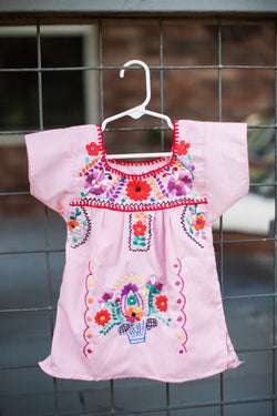 Baby Girl Light Pink Puebla Dress