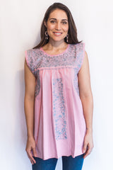 Pink with Gray Felicia Top- M/L