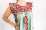Green with Maroon Felicia Top- S/M