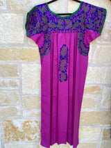 Fuchsia with Green and Purple San Antonino Dress