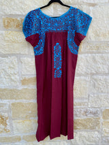 Maroon and Turquoise San Antonino Dress