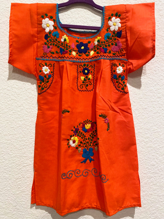 Girl's Orange Puebla Dress- 2T
