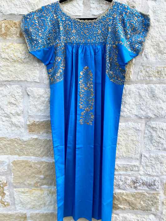 Turquoise and Gold San Antonino Dress