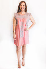 Light Red and Gray Felicia Dress-S/M