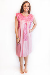 Pink Oxford with Magenta Felicia Dress-M