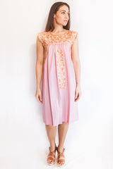 Pink Oxford with Orange Felicia Dress