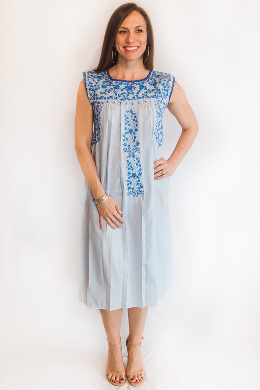 Light Blue Gingham with Blue Felicia Dress-S