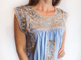 Blue Chambray with Gold Felicia Dress- L