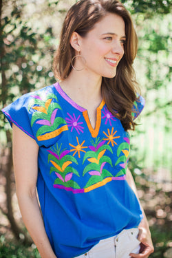 Blue Las Milpas Blouse