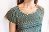 Teal with Gold Telar Blouse