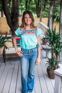 Mint Green Puebla Blouse