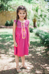 Girl's Pink Manta Flores Dress