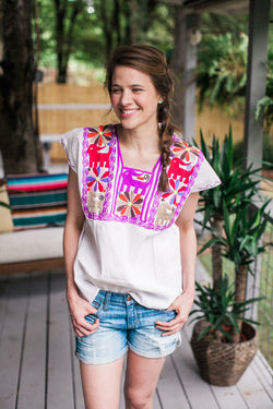 Purple Los Animales Blouse