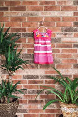 Girl's Magenta Telar Dress