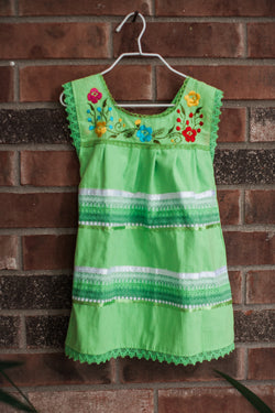 Girl's Lime Green Telar Dress