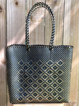 Black and Gold Woven Tote