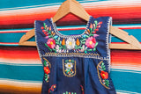 Girl's Navy Sleeveless Puebla Dress-3T