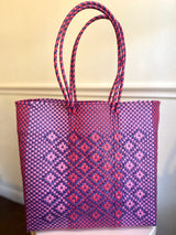 Pink and Purple Woven Tote