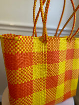 Orange and Yellow Woven Tote